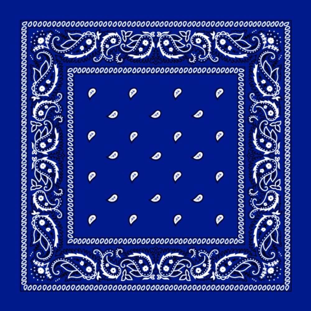 Two Bandanas, Unisex Blue, Size 21" x 21", Pack of 2 Different Shades & Patterns
